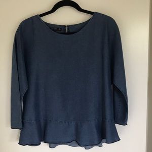 Zara denim blue top-worn twice